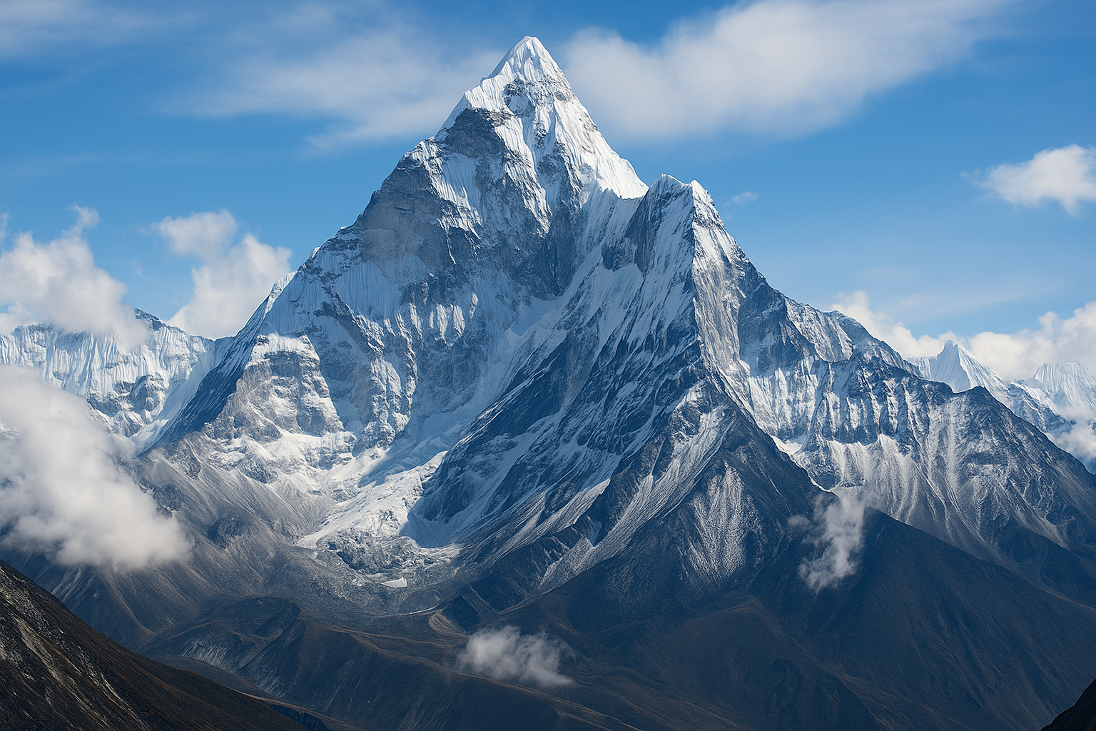 Monte Everest entre nubes